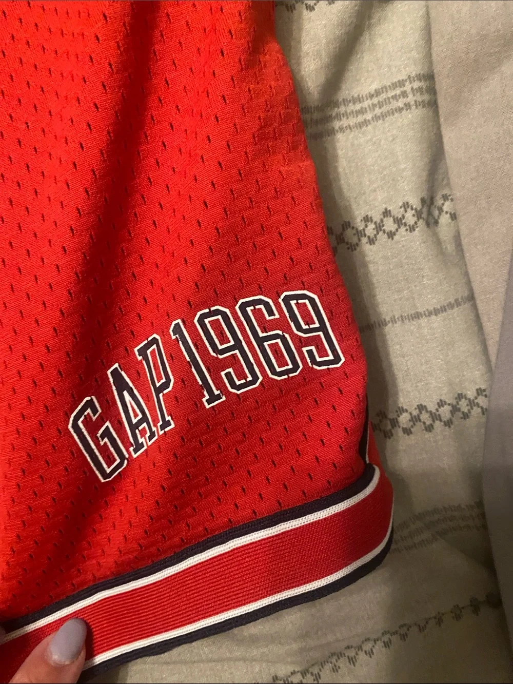 GAP Red Mesh Athletic Shorts and Khaki Cotton Shorts